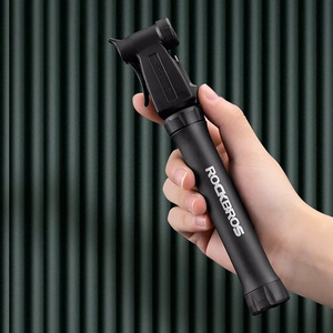 ROCKBROS TM-1701P 80 PSI mini velosipēda pumpis Presta un Schrader ventiļiem – krāsa: melna