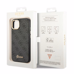 Guess GUHCP14MHG4SHK iPhone 14 Plus 6.7 "melns/melns cietais apvalks 4G Vintage Gold Logo