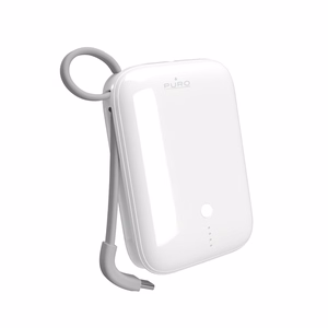 Puro Power Link 10 Plus 10000mAh внешний аккумулятор со встроенным кабелем USB-C – Белый
