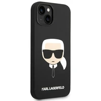 Karl Lagerfeld KLHCP14MSLKHBK iPhone 14 Plus 6.7 "cietais viedtālruņa apvalks melns / melns silikona Karl`s Head
