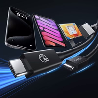 Orico USB4 Thunderbolt5 kabelis 80Gbps 240W no USB-C uz USB-C 2m - melns