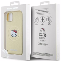 Hello Kitty ādas Kitty Head magnētiskais viedtālruņa apvalks iPhone 11 / Xr - zelta