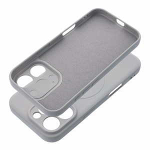 Silikona magnētiskais viedtālruņa apvalks, saderīgs ar MagSafe, iPhone 16 Pro, titāna krāsas
