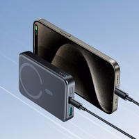 Magnētiskais portatīvais lādētājs Joyroom JR-W020 20W 10000mAh MagSafe + USB-C uz USB-C kabelis 0,25m (melns)