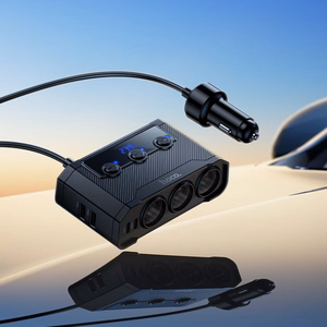 Auto lādētājs Hoco 2xUSB A + 2xUSB C+3x cigarešu šķiltavas pieslēgvietas PD QC3.0 240W Z64 melns