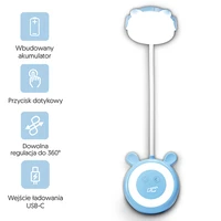 LED Teddy bear desk Lamp  3W, 3000/4500/6000K, adjustable, 1200mAh, blue,  LTC