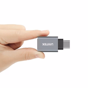UNITEK Y-A025CGY kabeļa saskarnes adapteris USB Type-C USB Type-A Metālisks