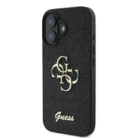 Guess Fixed Glitter Big 4G viedtālruņa apvalks iPhone 16 Plus - melns