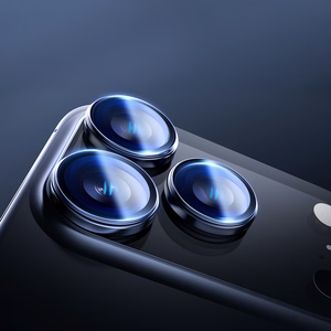 Rock Tempered stikls Pure Series Camera Lens on camera for Iphone 17 Pro/17 Pro Max (lens 3 pieces) oranžs