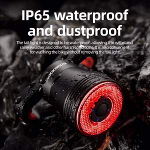 Rockbros Q5 aizmugurējais velosipēda lukturis ar Intelligent Stop System - melns