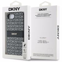DKNY atkārtota tekstūras raksta ar tonālām svītrām apvalks iPhone 16e - melns