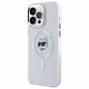 Чехол Karl Lagerfeld IML Metal Choupette Head MagSafe для iPhone 13 Pro - белый