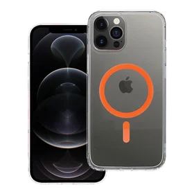 Drop Glue krāsains gredzenveida magnētiskais viedtālruņa apvalks, saderīgs ar MagSafe, paredzēts IPHONE 12 PRO MAX, oranžs