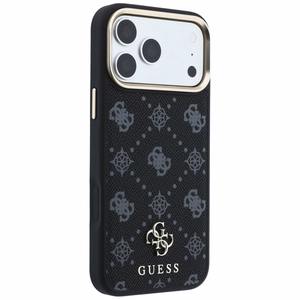 Guess Peony 4G Small Logo MagSafe maciņš iPhone 17 Pro Max / 18 Pro Max, melns