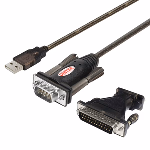 UNITEK Y-105A seriālais kabelis Melns 1,5 m USB Type-A DB-9