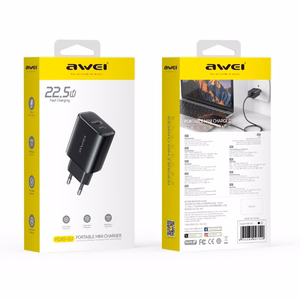 Lādētājs Awei PD85-EU 22.5W USB-A/USB-C melns