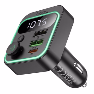 HOCO car transmitter FM bluetooth 2 x USB A + Type C PD QC3.0 20W E85 black