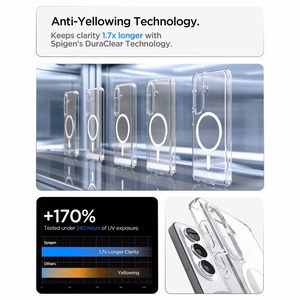 SPIGEN futrālis ULTRA HYBRID MAG saderīgs ar MagSafe priekš S26 caurspīdīgs / balts