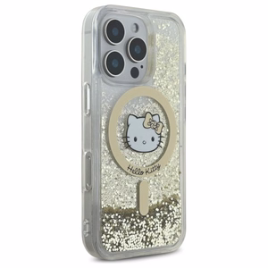 Hello Kitty Šķidrais Spīdums Fever Magnētiskais Viedtālruņa apvalks iPhone 16 Pro Max - Zelta