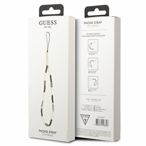 Guess siksniņa GUSTBCKH melns-balts Heishi krelles