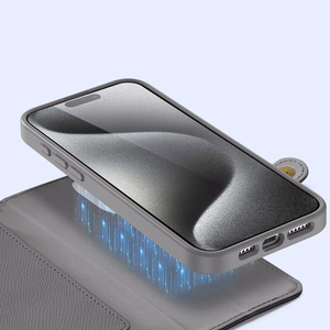 Dux Ducis Lawa Leather Case for iPhone 15 Pro Max - Gray