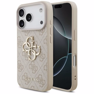 GUESS GUE005597 (4G PU Big Logo) aizsargvāciņš ierīcei iPhone 18 Pro / 17 Pro, krāsa – rozā