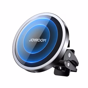 Joyroom automobiļu magnētiskais turētājs Qi bezvadu induktīvā lādētājs 15W (MagSafe saderīgs ar iPhone) melns (JR-ZS240)
