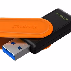 Kingston DataTraveler Exodia S USB 3.2 USB disks, 256 GB, melns / oranžs