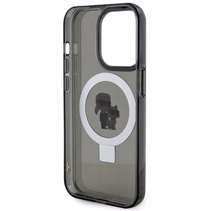 Karl Lagerfeld KLHMP15XHMRSKCK iPhone 15 Pro Max 6.7" melns ar statīvu Viedtālruņa apvalks Karl&Choupette MagSafe