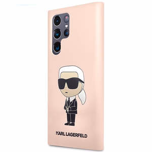 Karl Lagerfeld KLHCS23LSNIKBCP Sam S23 S918 Ultra жёсткий чехол розовый/розовый Silicone Ikonik