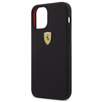 Ferrari FESSIHCP12SBK iPhone 12 mini 5.4" melns/melns cietais apvalks On Track Silicone