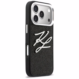 Karl Lagerfeld IML Glitter KL Diamond Logo чехол для iPhone 17 Pro чёрный