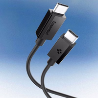 Spigen EB6020CC 60W kabelis + USB-C / USB-C kabelis 200 cm - melns