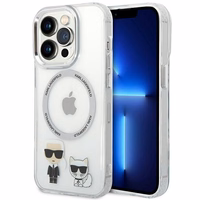 Karl Lagerfeld KLHMP14XHKCT iPhone 14 Pro Max 6.7 "cietais apvalks caurspīdīgs / caurspīdīgs Karl & Choupette alumīnijs Magnētiskais