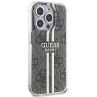 Guess IML 4G Gold Stripe viedtālruņa apvalks iPhone 15 Pro - brūns