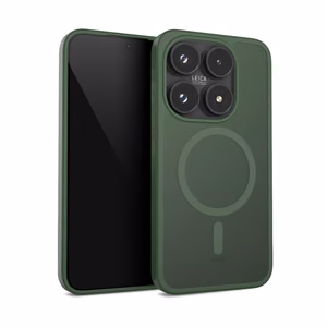 Crong Hybrid Matte Magnetic MagSafe vāciņš ierīcei Xiaomi 17, zaļš