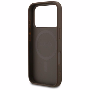 GUESS viedtālruņa apvalks (m) IPHONE 17 Pro ar MagSafe saderīgs PU 4G Ring Classic Logo - brūns