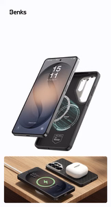 Benks Magnetic Armor Pro Armor Grid Kevlar Maciņš Metal Frame 600D (H048) for Samsung Galaxy S26 melns