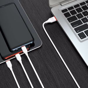 USB cable Borofone BX17 3in1 microUSB-Lightning-Type-C white