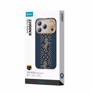 Zils Benks Magnetic Armor Air Knight kevlara vāciņš ar metāla rāmi (C.K.FL.AP.GD.C072), paredzēts iPhone 18 Pro / iPhone 17 Pro