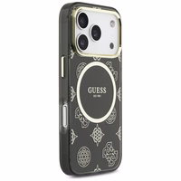 Guess IML Peony Dot MagSafe Maciņš for iPhone 17 Pro - melns