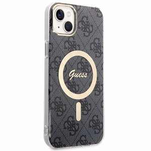 Guess GUBPP14MH4EACSK 4G Print MagSafe vāciņa un lādētāja komplekts iPhone 14 Plus 6.7", melns