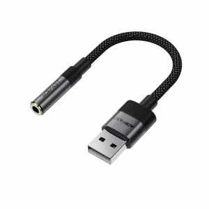 Acefast J13 USB-A uz 3.5mm mini jack adapteris - melns