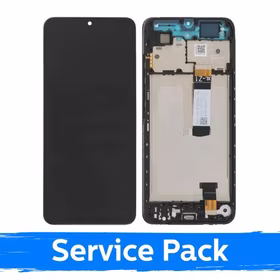 LCD displejs saderīgs ar Xiaomi Redmi A5 / Poco C71 (Long Flex) melns ar rāmi (Service Pack)