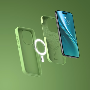 Etteri Silikona mag futrālis iPhone 15 Pro 6,1" gaiši zaļš