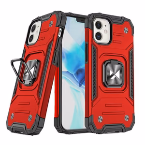 Wozinsky Ring Armor iPhone 14 Plus viedtālruņa apvalks ar magnētisko turētāju gredzenu sarkanās krāsas
