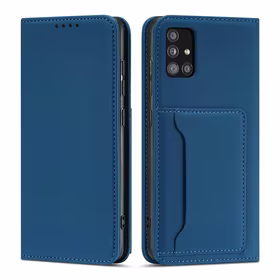 Magnētiskais karšu apvalks Xiaomi Redmi Note 11 Pro maciņš karšu turētājs zils
