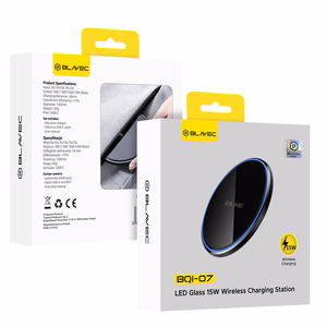 Blavec indukcijas lādētājs BQI-07 Qi 15W UniCharge (BQI07-QIB) melns stikls