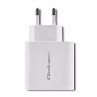 Qoltec 51718 Charger | 45W | 5-20V | 2.4-3A | USB type C PD | USB | balts