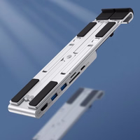 Choetech statīvs daudzfunkcionāla stacija klēpjdatoram PD / USB-C HDMI (4K / 30Hz) / 2xUSB-A / 1xUSB-C / 1xSD / 1xTF melns (HUB-M43)